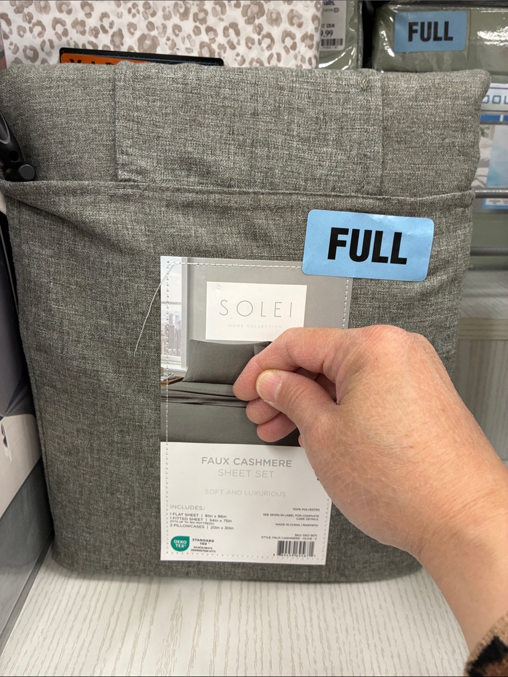 Faux Cashmere Sheet Set - Gray (Full)